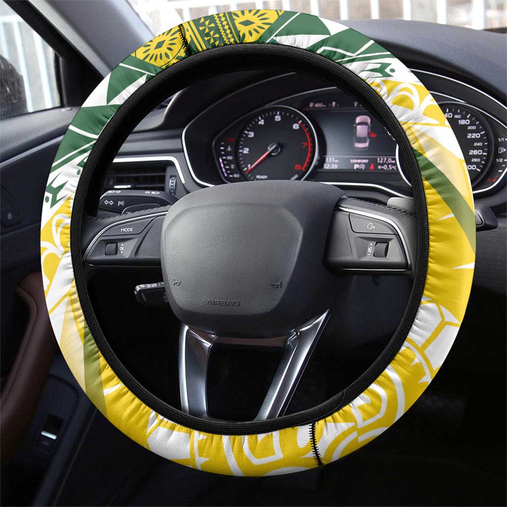Cook Islands Rugby Steering Wheel Cover Kuki Avaiki LT7 - Polynesian Pride