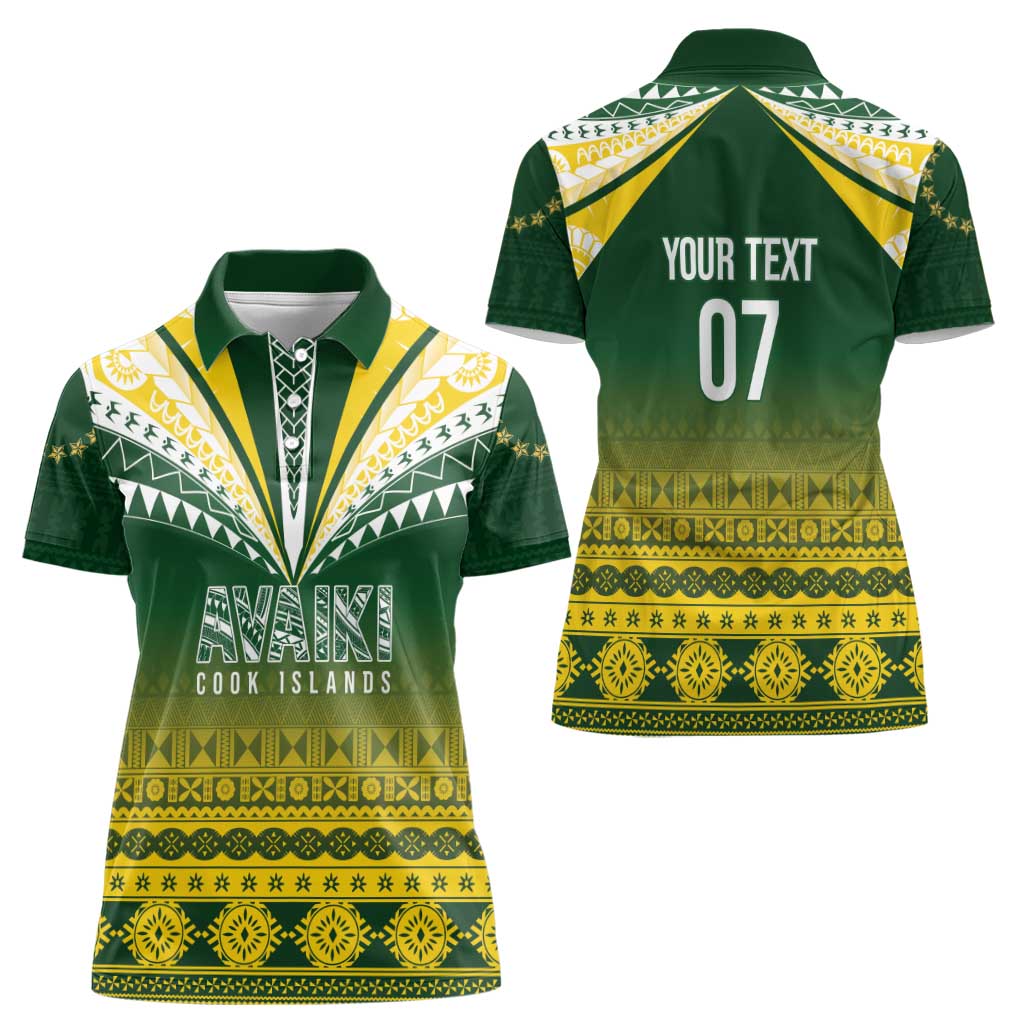 Cook Islands Rugby Custom Women Polo Shirt Kuki Avaiki - Polynesian Pride
