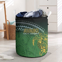 Cook Islands Rugby Kuki Avaiki Laundry Basket Tribal Turtle LT7 Dark Green - Polynesian Pride