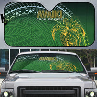 Cook Islands Rugby Kuki Avaiki Auto Sun Shade Tribal Turtle LT7 Dark Green - Polynesian Pride