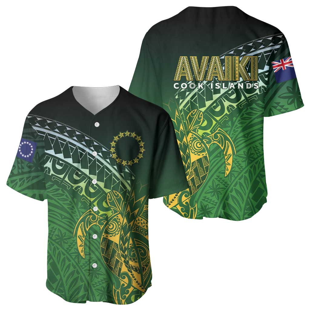 Cook Islands Rugby Kuki Avaiki Baseball Jersey Tribal Turtle LT7 - Polynesian Pride