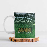 Cook Islands Rugby Kuki Avaiki Ceramic Mug Tribal Turtle LT7 Dark Green - Polynesian Pride