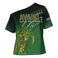 Cook Islands Rugby Kuki Avaiki Cross Shoulder Shirt Tribal Turtle - Polynesian Pride