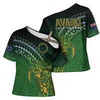 Cook Islands Rugby Kuki Avaiki Cross Shoulder Shirt Tribal Turtle - Polynesian Pride