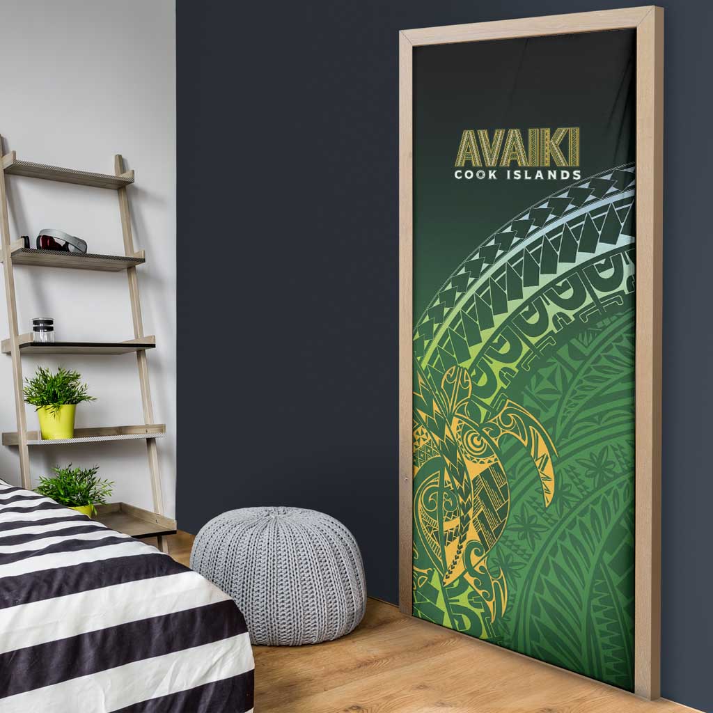 Cook Islands Rugby Kuki Avaiki Door Cover Tribal Turtle - Polynesian Pride