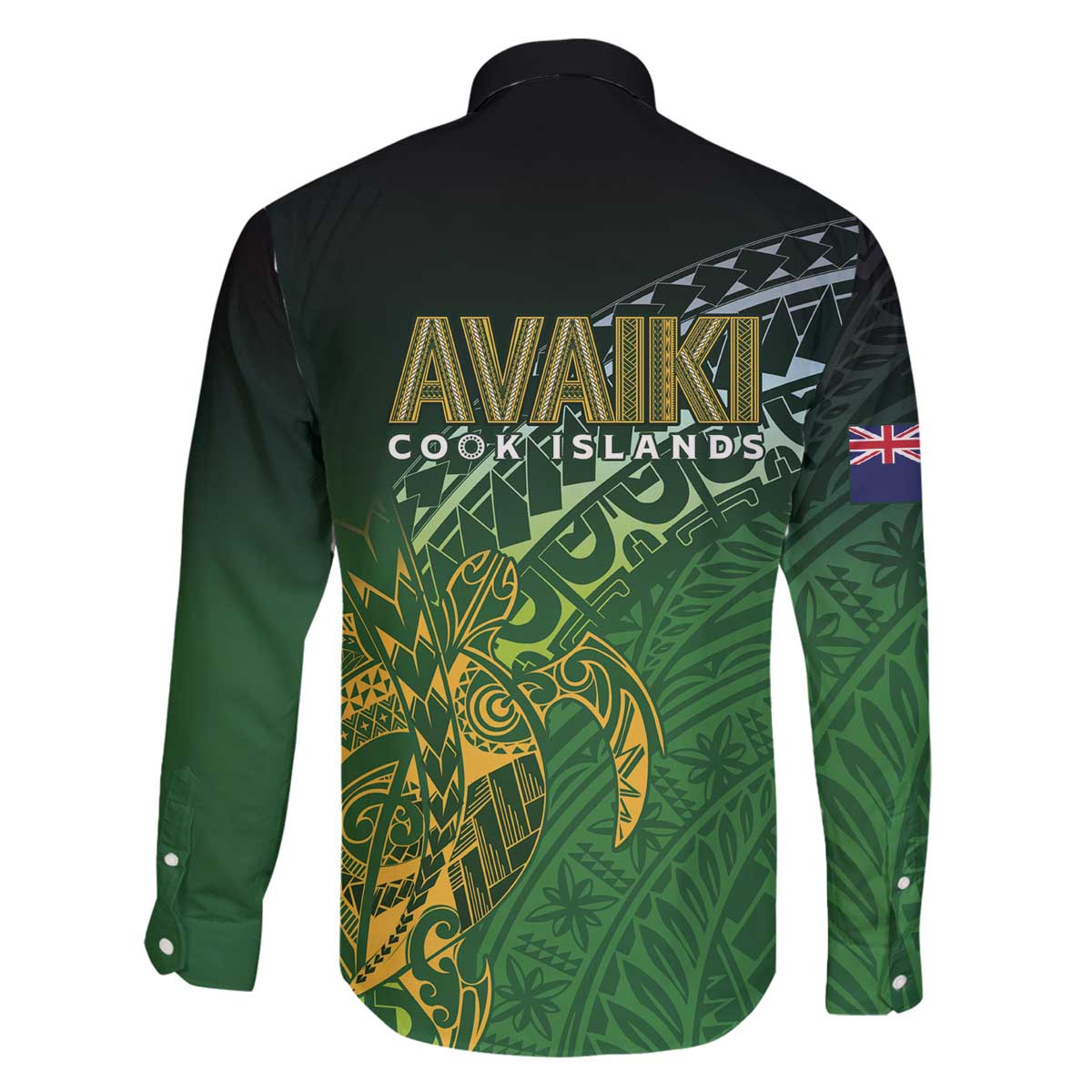 Cook Islands Rugby Kuki Avaiki Family Matching Off The Shoulder Long Sleeve Dress and Hawaiian Shirt Tribal Turtle - Polynesian Pride