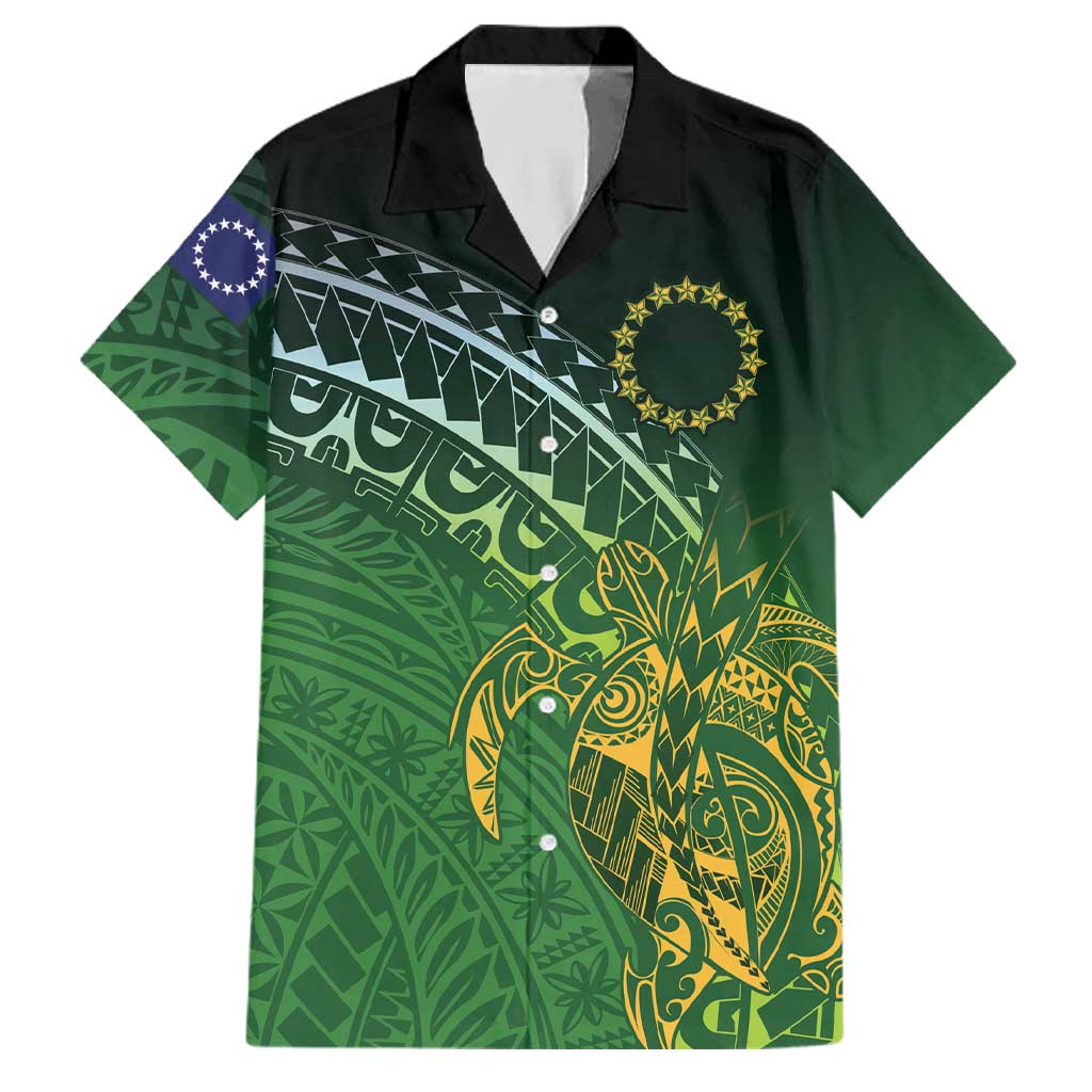Cook Islands Rugby Kuki Avaiki Family Matching Puletasi and Hawaiian Shirt Tribal Turtle - Polynesian Pride