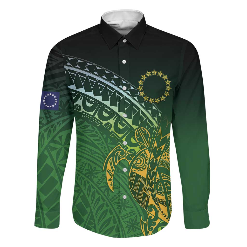Cook Islands Rugby Kuki Avaiki Family Matching Puletasi and Hawaiian Shirt Tribal Turtle - Polynesian Pride