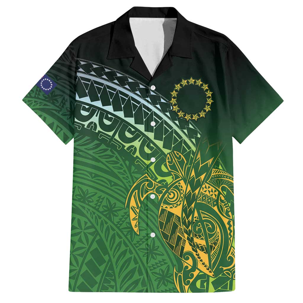 Cook Islands Rugby Kuki Avaiki Family Matching Summer Maxi Dress and Hawaiian Shirt Tribal Turtle - Polynesian Pride