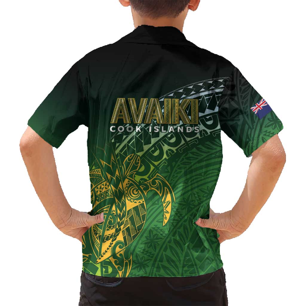 Cook Islands Rugby Kuki Avaiki Family Matching Tank Maxi Dress and Hawaiian Shirt Tribal Turtle - Polynesian Pride