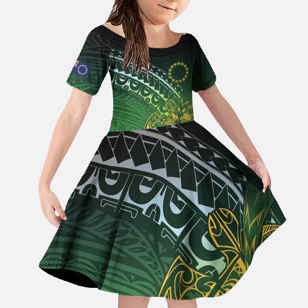 Cook Islands Rugby Kuki Avaiki Family Matching Tank Maxi Dress and Hawaiian Shirt Tribal Turtle - Polynesian Pride