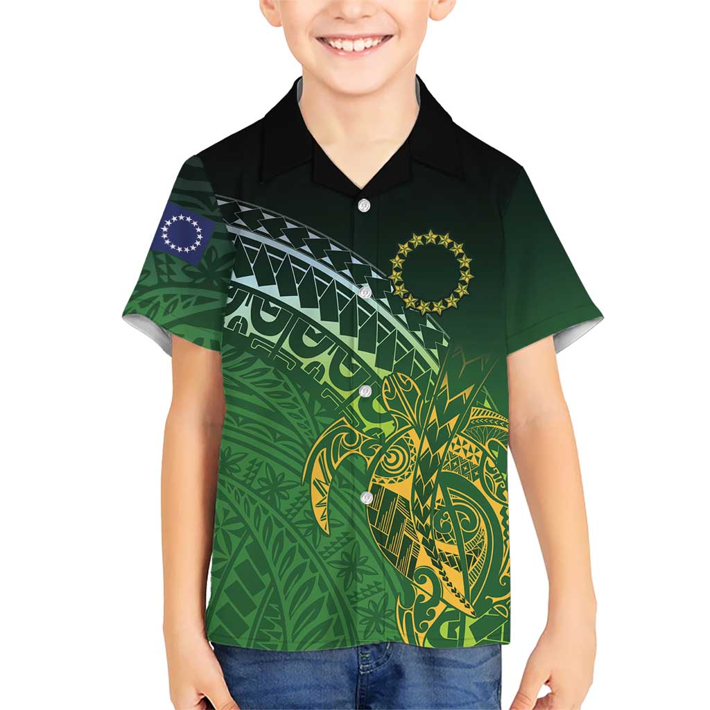 Cook Islands Rugby Kuki Avaiki Kid Hawaiian Shirt Tribal Turtle - Polynesian Pride