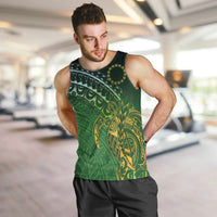 Cook Islands Rugby Kuki Avaiki Men Tank Top Tribal Turtle LT7 Dark Green - Polynesian Pride