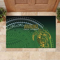 Cook Islands Rugby Kuki Avaiki Rubber Doormat Tribal Turtle LT7 Dark Green - Polynesian Pride