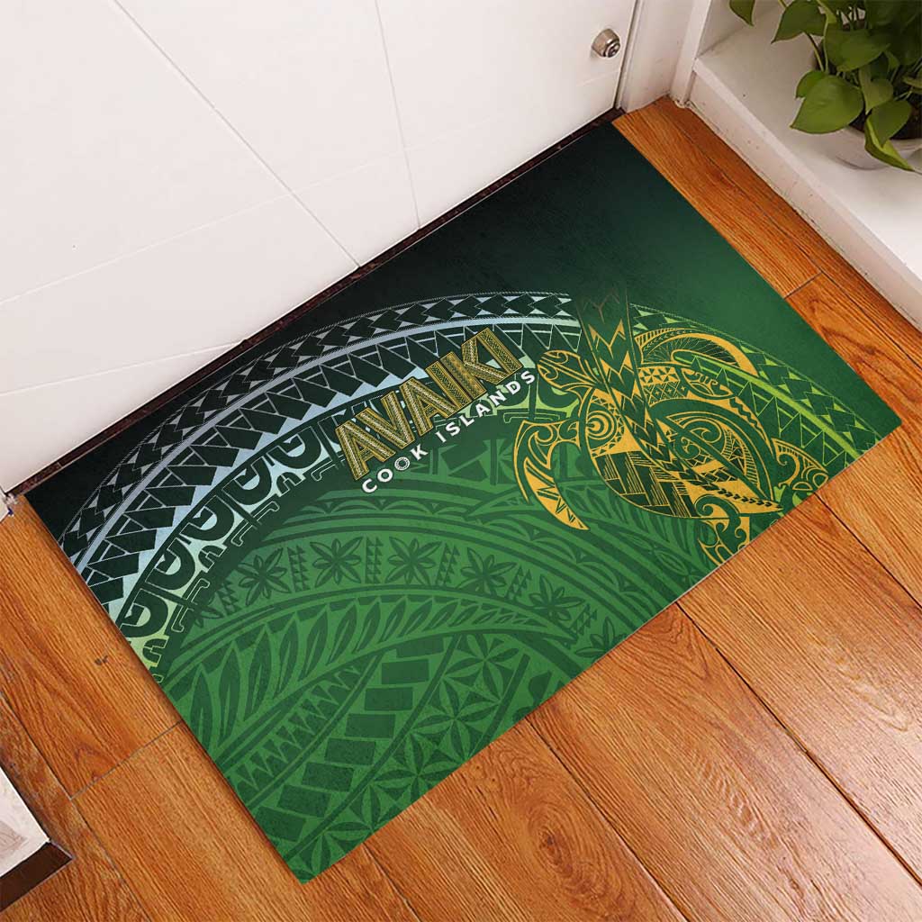 Cook Islands Rugby Kuki Avaiki Rubber Doormat Tribal Turtle LT7 - Polynesian Pride