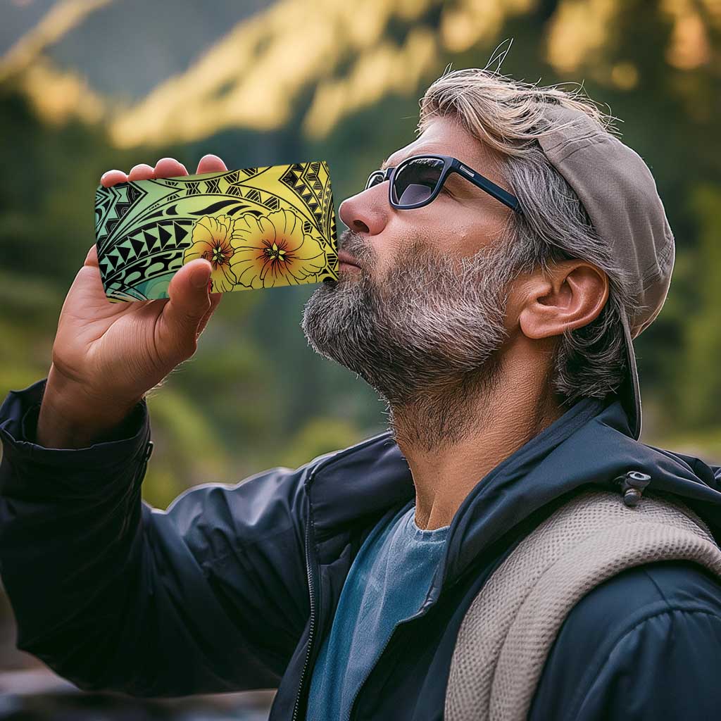 Honolulu Hawaii 4 in 1 Can Cooler Tumbler Ilima Plumeria with Hula Girl