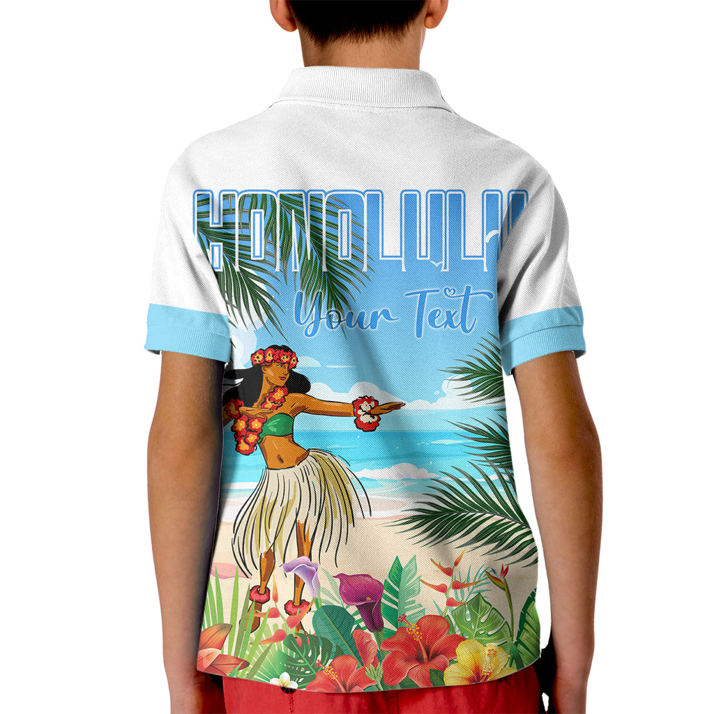 Personalised Hawaii Hula Girl Kid Polo Shirt Honolulu Festival LT7 - Polynesian Pride