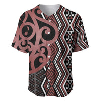 Maori Taniko Patterns Baseball Jersey Brown Patiki Motifs Mix Whakairo Ngaru LT7 Brown - Polynesian Pride