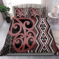 Maori Taniko Patterns Bedding Set Brown Patiki Motifs Mix Whakairo Ngaru