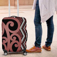 Maori Taniko Patterns Luggage Cover Brown Patiki Motifs Mix Whakairo Ngaru