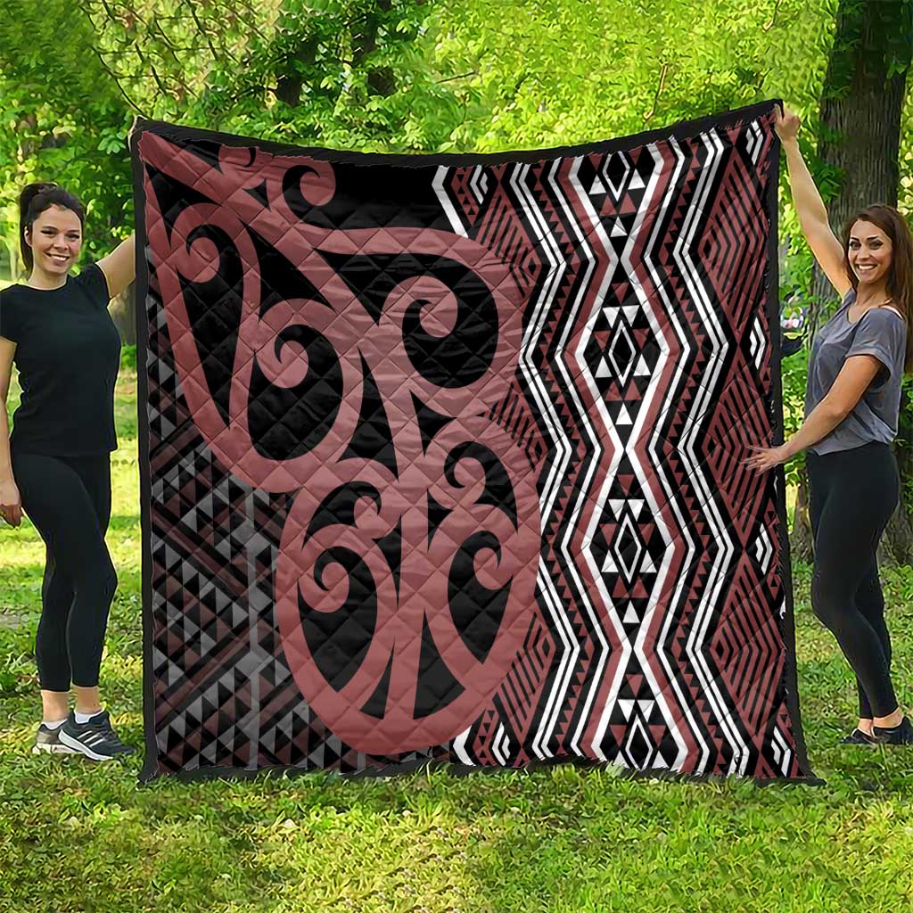 Maori Taniko Patterns Quilt Brown Patiki Motifs Mix Whakairo Ngaru