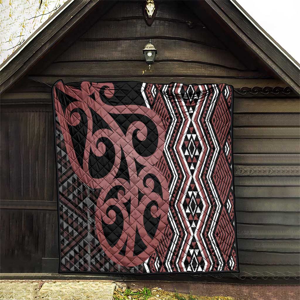 Maori Taniko Patterns Quilt Brown Patiki Motifs Mix Whakairo Ngaru