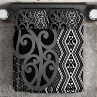 Maori Taniko Patterns Bedding Set Black Patiki Motifs Mix Whakairo Ngaru