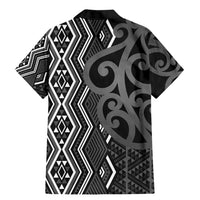 Maori Taniko Patterns Family Matching Mermaid Dress and Hawaiian Shirt Black Patiki Motifs Mix Whakairo Ngaru LT7 - Polynesian Pride
