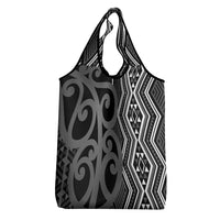 Maori Taniko Patterns Grocery Bag Black Patiki Motifs Mix Whakairo Ngaru LT7 - Polynesian Pride