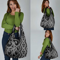 Maori Taniko Patterns Grocery Bag Black Patiki Motifs Mix Whakairo Ngaru LT7 - Polynesian Pride