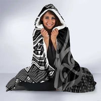 Maori Taniko Patterns Hooded Blanket Black Patiki Motifs Mix Whakairo Ngaru