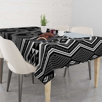 Maori Taniko Patterns Tablecloth Black Patiki Motifs Mix Whakairo Ngaru LT7 - Polynesian Pride