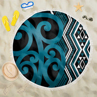 Maori Taniko Patterns Beach Blanket Azure Patiki Motifs Mix Whakairo Ngaru