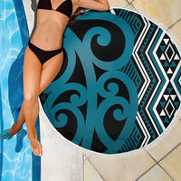Maori Taniko Patterns Beach Blanket Azure Patiki Motifs Mix Whakairo Ngaru