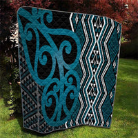 Maori Taniko Patterns Quilt Azure Patiki Motifs Mix Whakairo Ngaru
