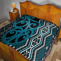 Maori Taniko Patterns Quilt Azure Patiki Motifs Mix Whakairo Ngaru