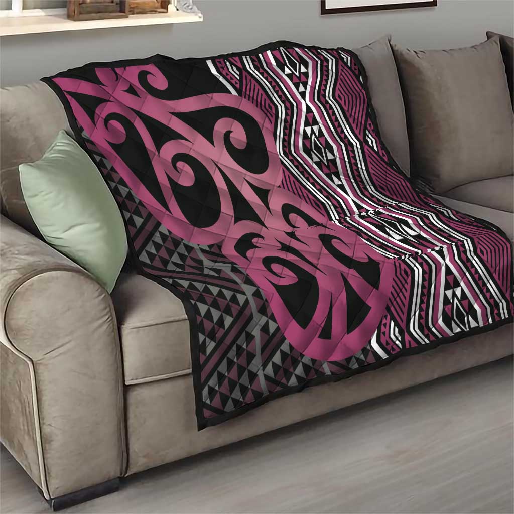 Maori Taniko Patterns Quilt Pink Patiki Motifs Mix Whakairo Ngaru