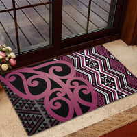 Maori Taniko Patterns Rubber Doormat Pink Patiki Motifs Mix Whakairo Ngaru
