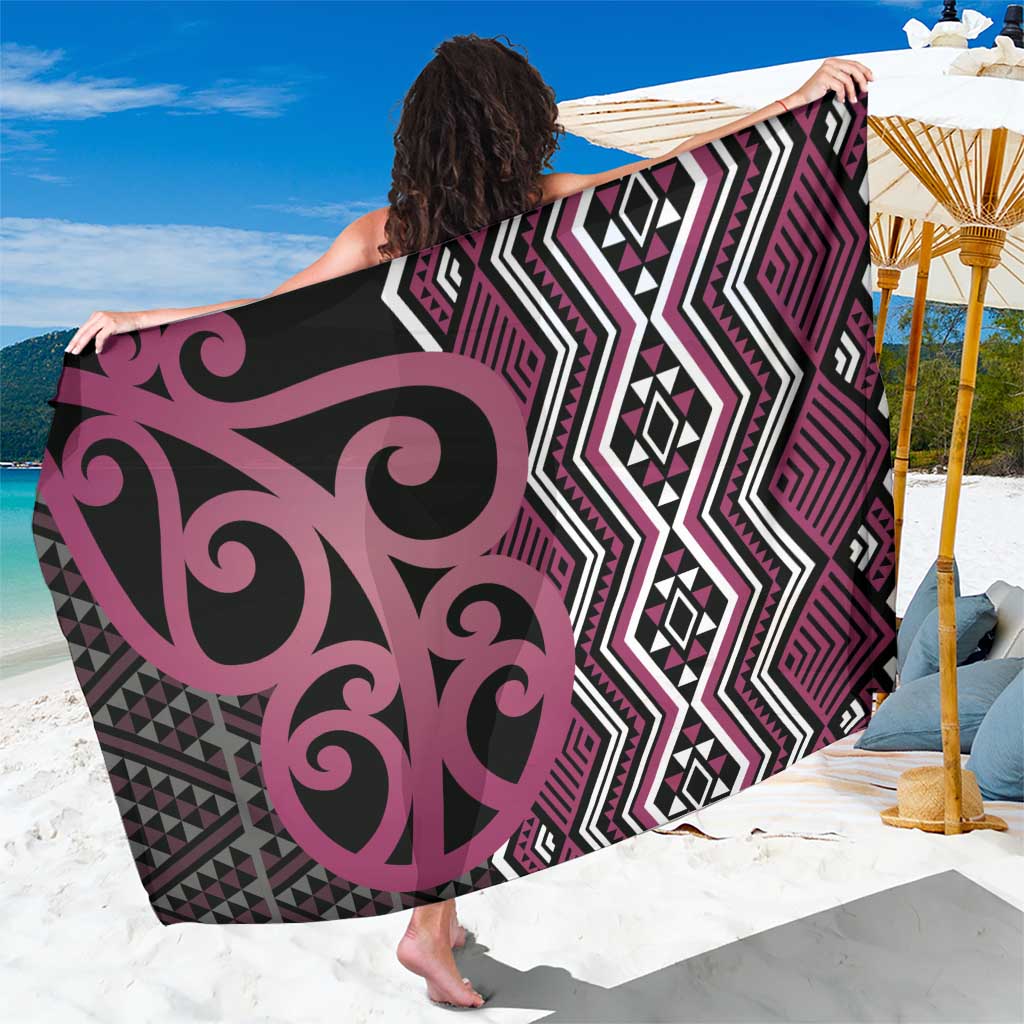 Maori Taniko Patterns Sarong Pink Patiki Motifs Mix Whakairo Ngaru