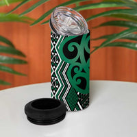 Maori Taniko Patterns 4 in 1 Can Cooler Tumbler Pounamu Patiki Motifs Mix Whakairo Ngaru LT7 - Polynesian Pride