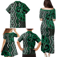 Maori Taniko Patterns Family Matching Puletasi and Hawaiian Shirt Pounamu Patiki Motifs Mix Whakairo Ngaru LT7 - Polynesian Pride