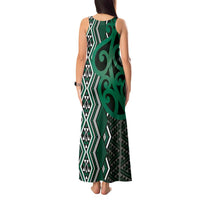 Maori Taniko Patterns Tank Maxi Dress Pounamu Patiki Motifs Mix Whakairo Ngaru