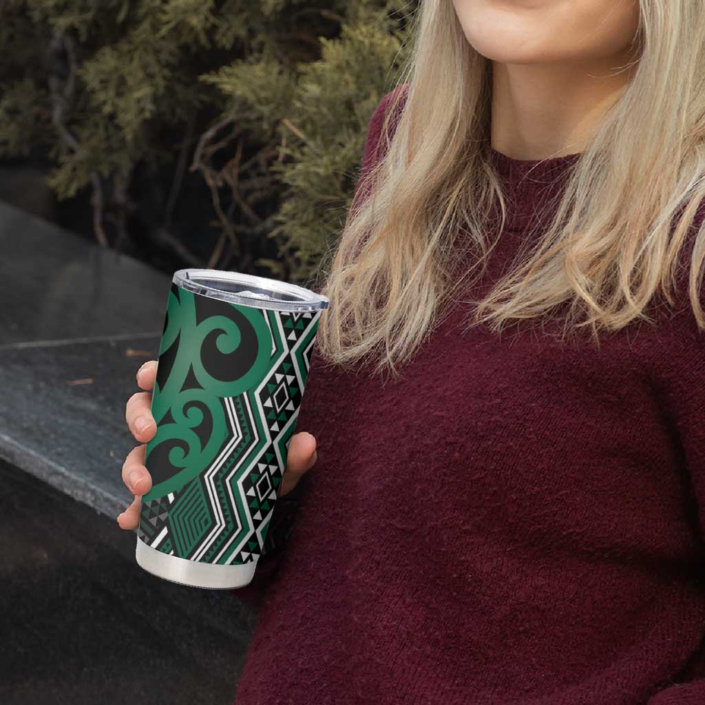 Maori Taniko Patterns Tumbler Cup Pounamu Patiki Motifs Mix Whakairo Ngaru LT7 - Polynesian Pride