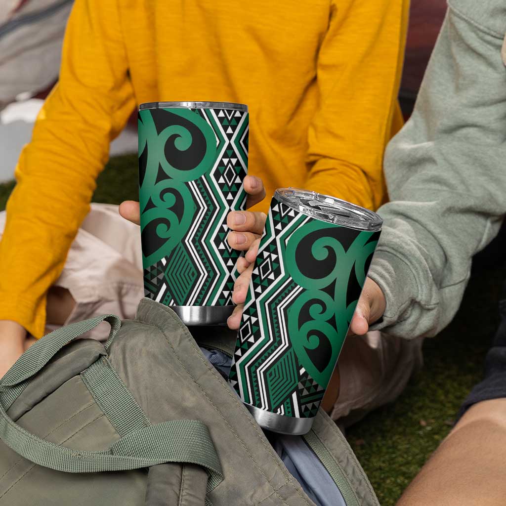 Maori Taniko Patterns Tumbler Cup Pounamu Patiki Motifs Mix Whakairo Ngaru LT7 - Polynesian Pride