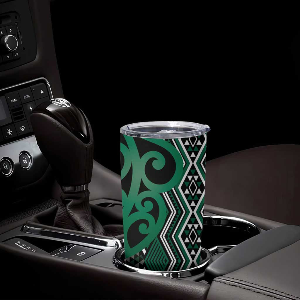 Maori Taniko Patterns Tumbler Cup Pounamu Patiki Motifs Mix Whakairo Ngaru LT7 - Polynesian Pride