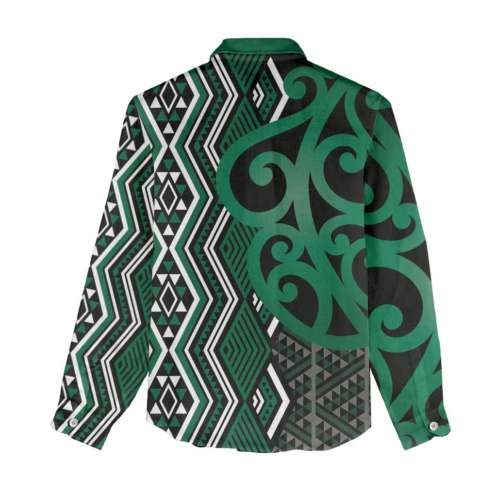 Maori Taniko Patterns Women Casual Shirt Pounamu Patiki Motifs Mix Whakairo Ngaru