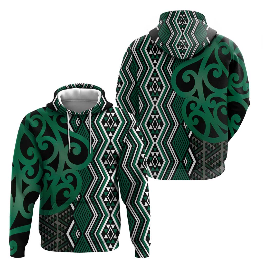 Maori Taniko Patterns Zip Hoodie Pounamu Patiki Motifs Mix Whakairo Ngaru