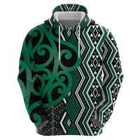 Maori Taniko Patterns Zip Hoodie Pounamu Patiki Motifs Mix Whakairo Ngaru