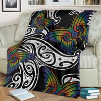 Aotearoa Takatapui Pride Blanket Rainbow Butterfly - Free To Love