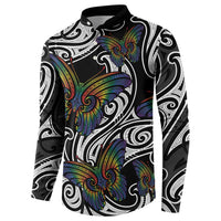 Aotearoa Takatapui Pride Button Sweatshirt Rainbow Butterfly - Free To Love